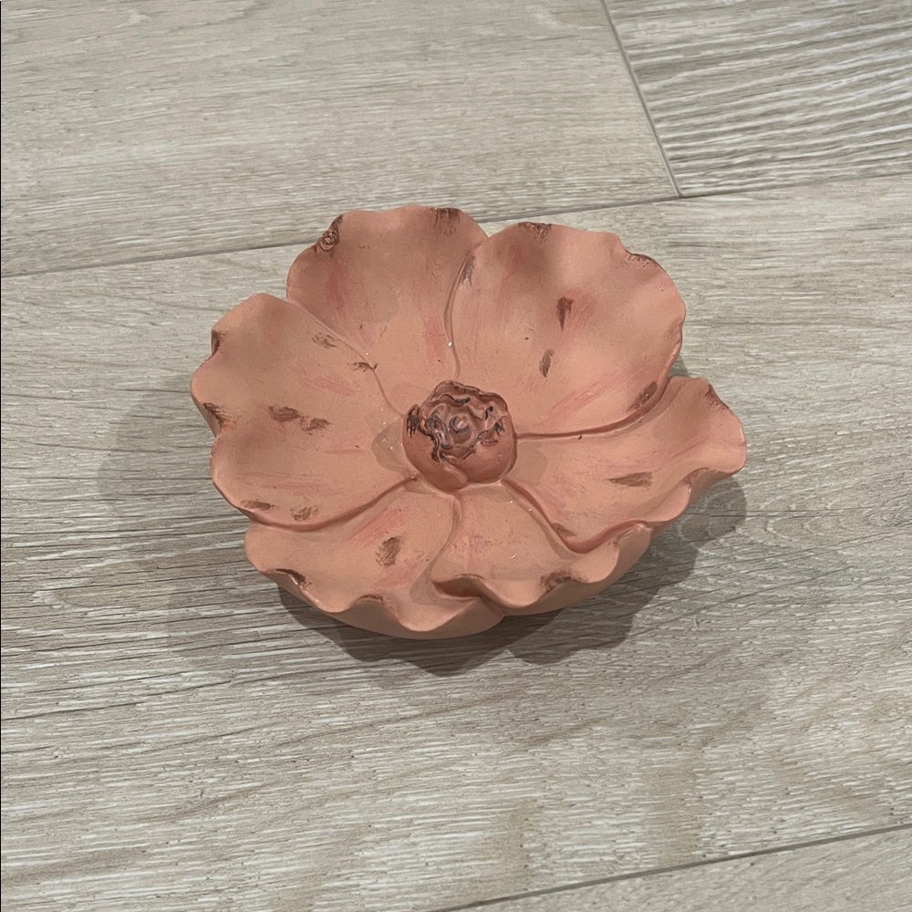 Terracotta Flower blush Shaped jewelry holder or decor